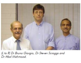 (L to R) Dr Bruno Giorgio, Dr Steven Scroggs and Dr Afzal Mahmood.