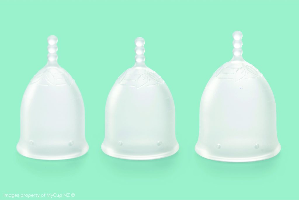 A set of menstrual cups in varying sizes.