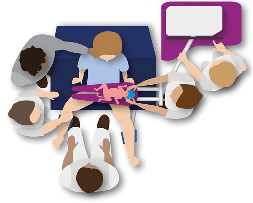 Figure 1. Schematic of physiological-based cord clamping approach to neonatal resuscitation.