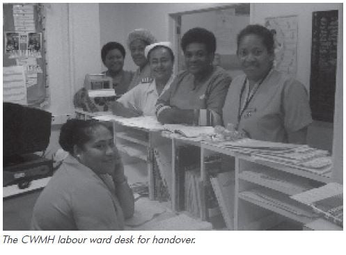 The CWMH labour ward desk for handover.