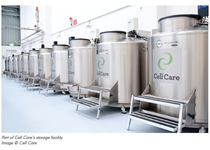 Part of Cell Care’s storage facility. Image © Cell Care