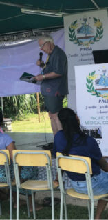 Prof Mike O’Connor giving a talk at an inaugural medical camp organised by PMSA in Fiji.