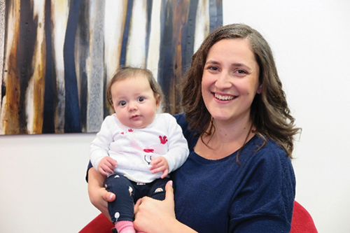 Marie and her baby. Marie expressed breast milk antenatally.