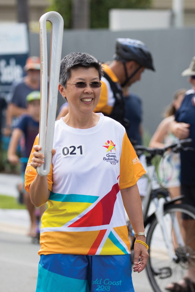 Prof Goh as Batonbearer in the Queen’s Baton Relay for the Gold Coast 2018 Commonwealth Games.
