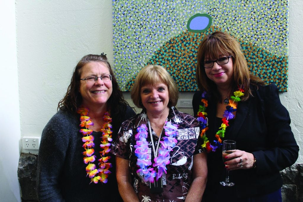 (L to R) Angie Spry, Global Health and Provincial Fellows Coordinator, Carmel Walker and Tracey Wheeler, College House receptionist.