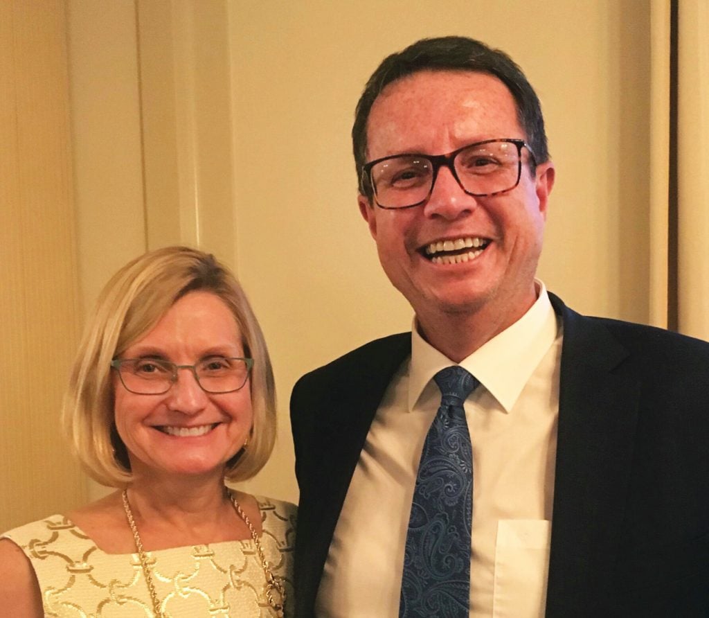RANZCOG President Prof. Steve Robson with American College of Obstetricians and Gynecologists (ACOG) President, Dr Lisa Hollier.