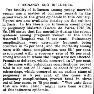 Figure 1. Excerpt from Lancet, 1919.