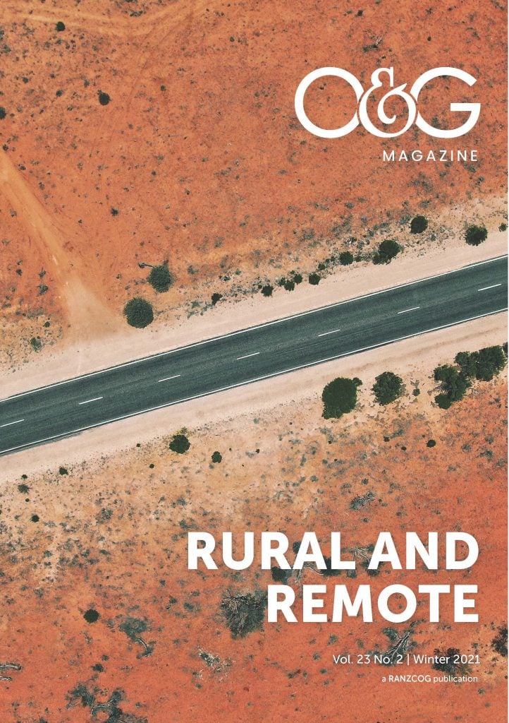 Cover of O&G Magazine Winter Issue, depicting an aerial view of the Australian outback.