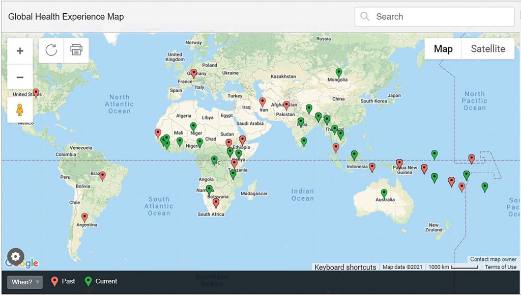Figure 1. Global Health Experience Map screenshot.