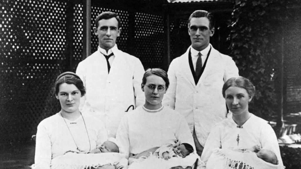 Young Dr Arthur Wilson (left) around 1920