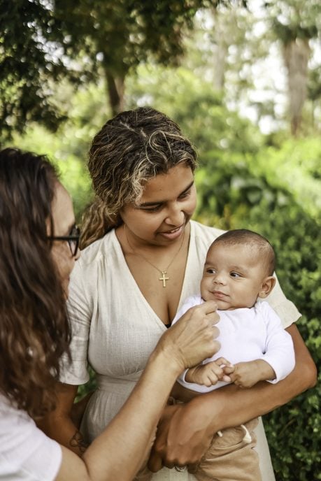 First Nations mother with her baby