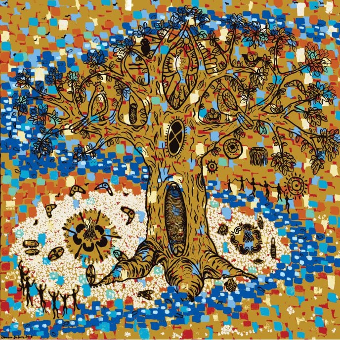 The Birthing Tree (2017) by Dr Deanne Gilson, Wadawurrung woman and emerging elder.