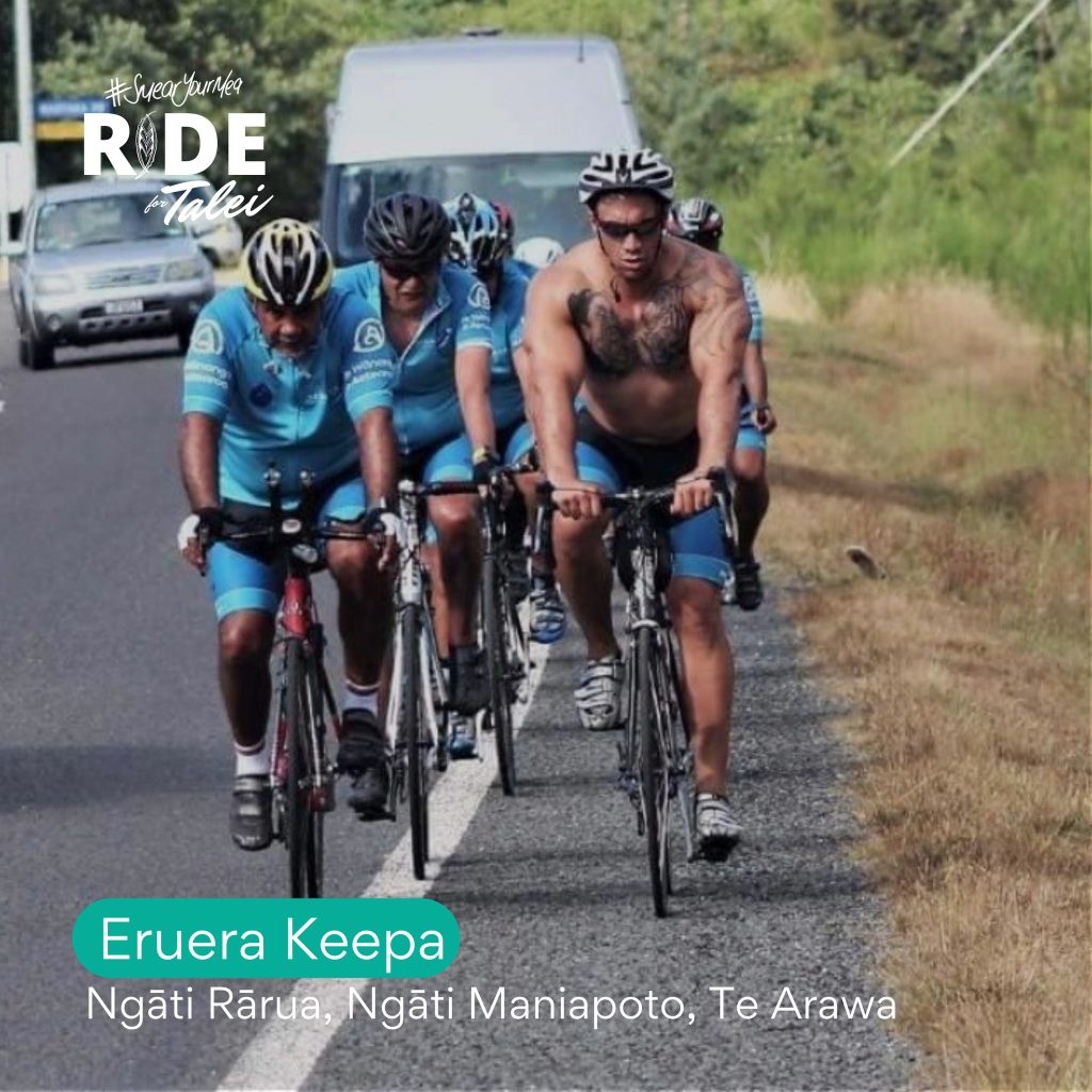 Te Ururoa Flavell (front left) and Talei’s brother ErueraKeepa (front right) leading the ride