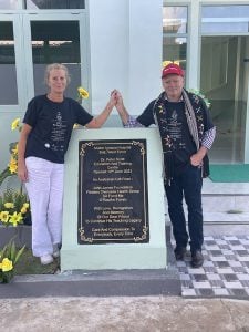 The Foundation Stone. Ms Ann-Maree Parker and Dr David O’Rourke.